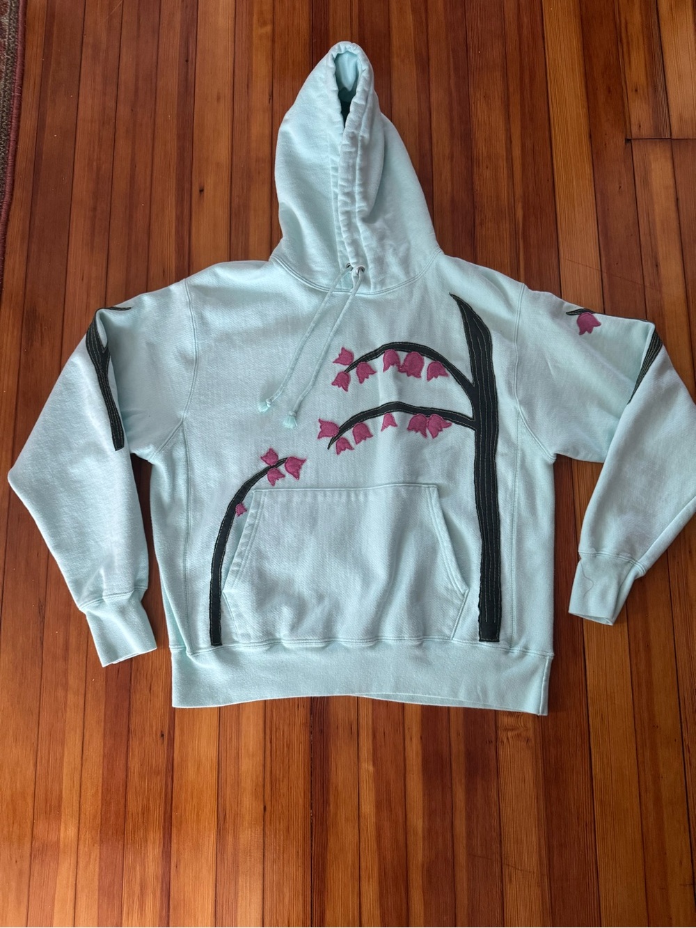 Upcycled Floral Hoodie Sweatshirt